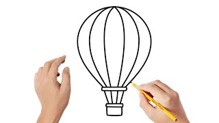 Cómo dibujar un globo aerostático | Dibujos sencillos