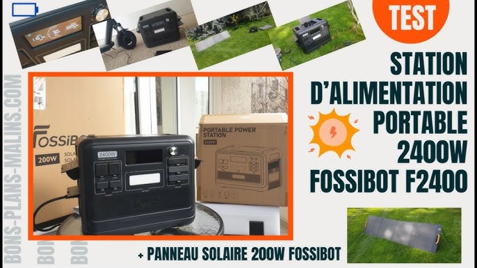 Chargeur et batterie FossiBot Générateur solaire de batterie F2400 de  centrale électrique portable+ Chariot pliable