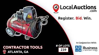 ATLANTA, GA Contractor Tools & Equipment (239 Lots)