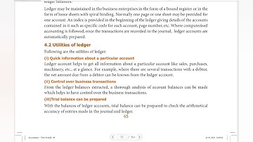 TN STATE BOARD 11th ACCOUNTANCY - UNIT 4 - UTILITIES OF LEDGER IN TAMIL