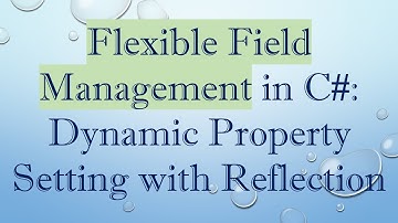 Flexible Field Management in C# : Dynamic Property Setting with Reflection