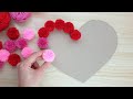 Pom Pom Heart Making with Wool - Valentines Day Gift Ideas - Wall Hanging Crafts - Best out of Waste