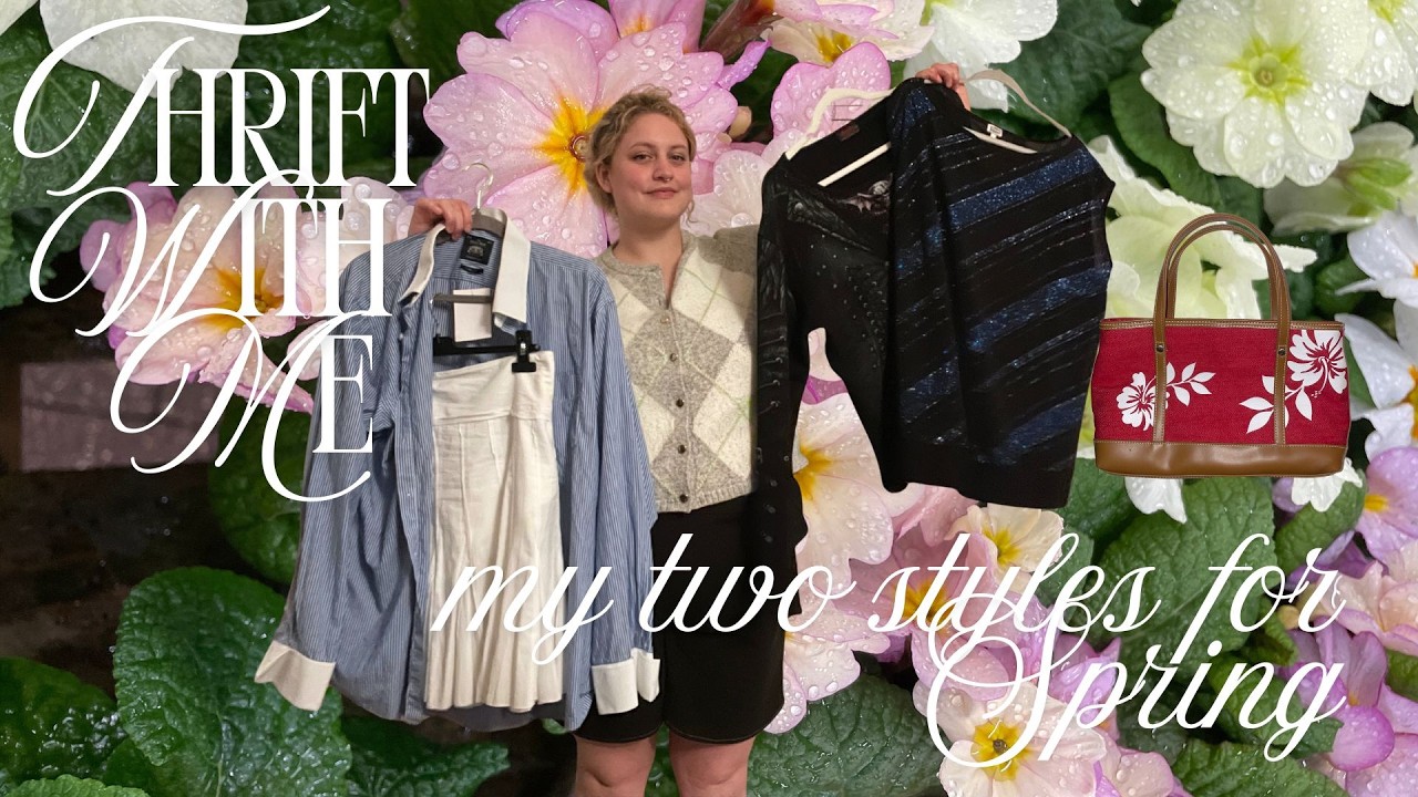 Thrift with me | in Leicestershire - preppy academia & grunge style for Spring