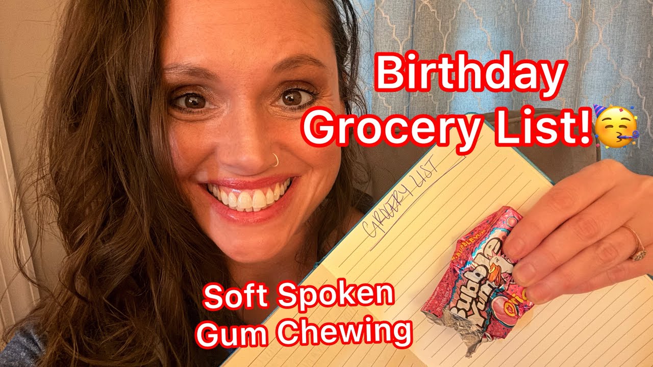 ASMR Grocery List for My Son’s Birthday Dinner 🎂 Soft Spoken + Gum Chewing