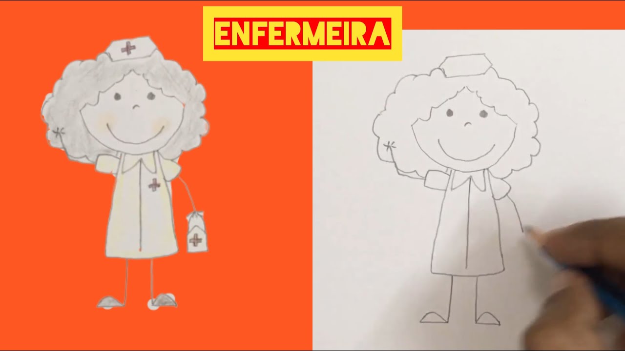 Desenhos de Enfermeira - Como desenhar Enfermeira passo a passo