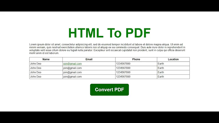 HTML to PDF Convert using jquery plugin | jspdf Plugin