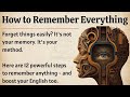 How To Remember Everything Boost Your Memory Graded Reader Improve Your English