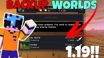 How To Backup World In Minecraft 1.19