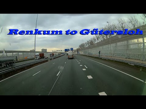 Truck driving from Renkum Netherlands to Gütersloh Germany | No Sound