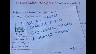 11. SINIF KİMYA - GAZ YASALARI - 2 - CHARLES, GAY LUSSAC, AVOGADRO YASALARI | 2021