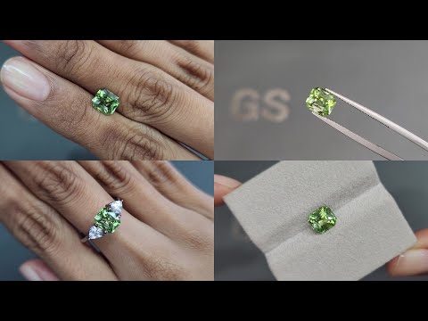Tsavorite garnet radiant cut 1.75 carats, Tanzania Video  № 1