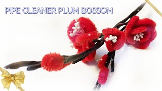 Crafting Serenity: How to Make Plum Blossom Flowers from Pipe Cleaners | DIY Floral Art Tutorial