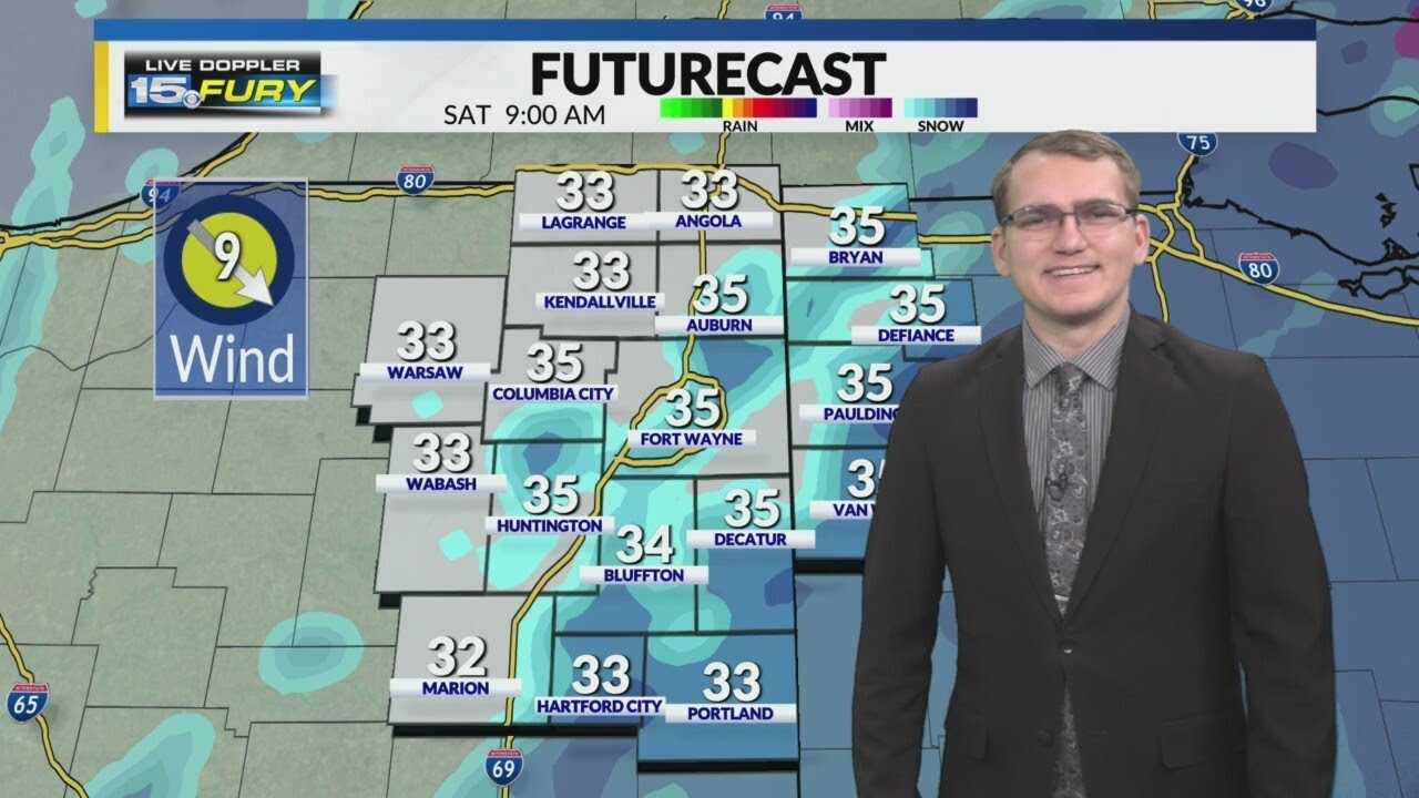 Lingering snow showers Saturday morning - YouTube