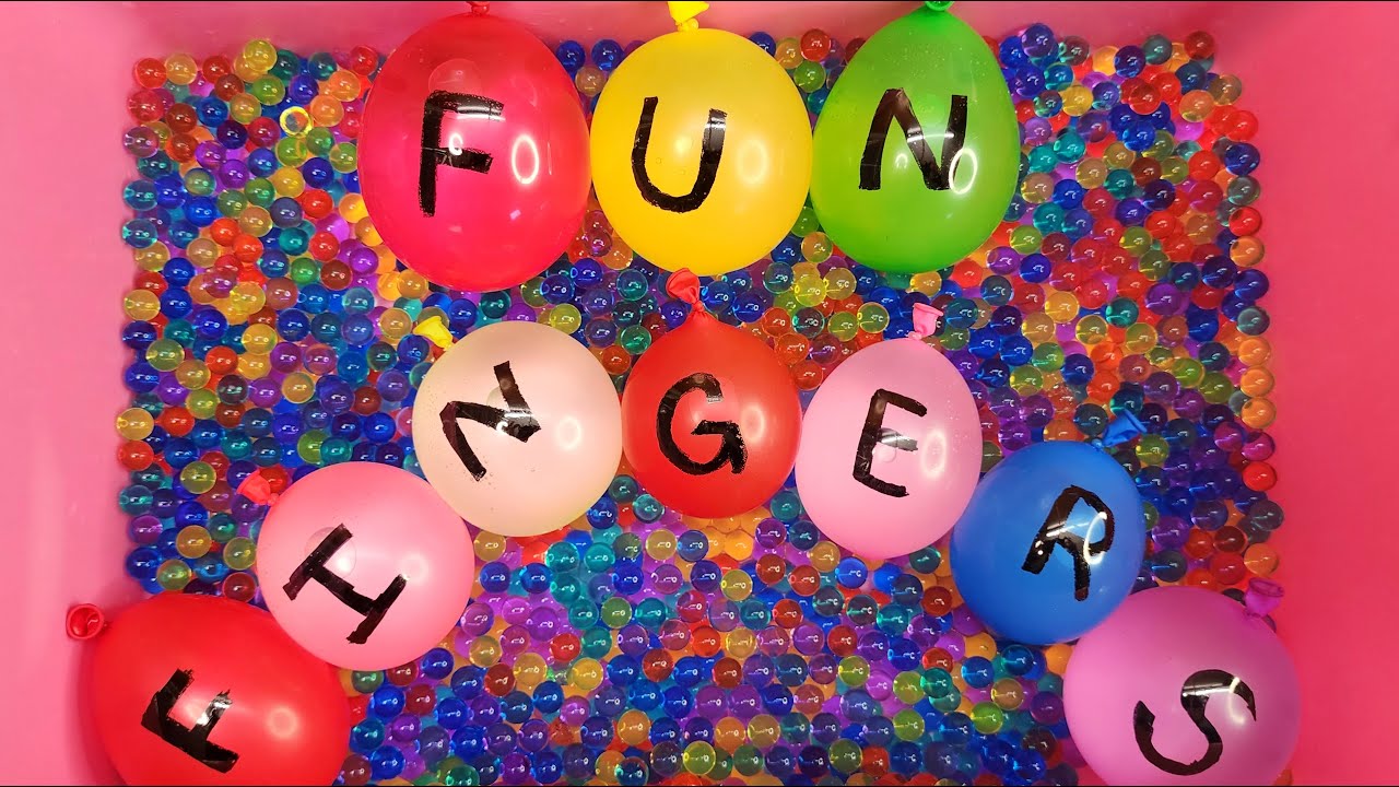 Popping Water Balloons!! ASMR Satisfying Letters Countdown Colors YouTube