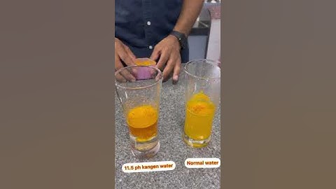 showing microcluster property of live alkalized ionized hydrogenated kangen water® using turmeric.