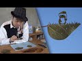 Japanese Artist Known for His Specialty of Leaf Carving