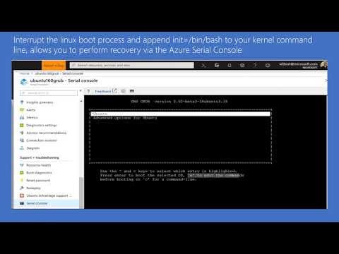 Azure Serial Console for Linux recovery using GRUB