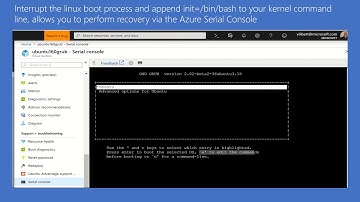 Azure Serial Console for Linux recovery using GRUB