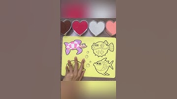 Tô Màu Tranh Cát Những Chú Cá và Chú Rùa - Colored Sand Fish #shorts #coloring #tomau #tranhcat