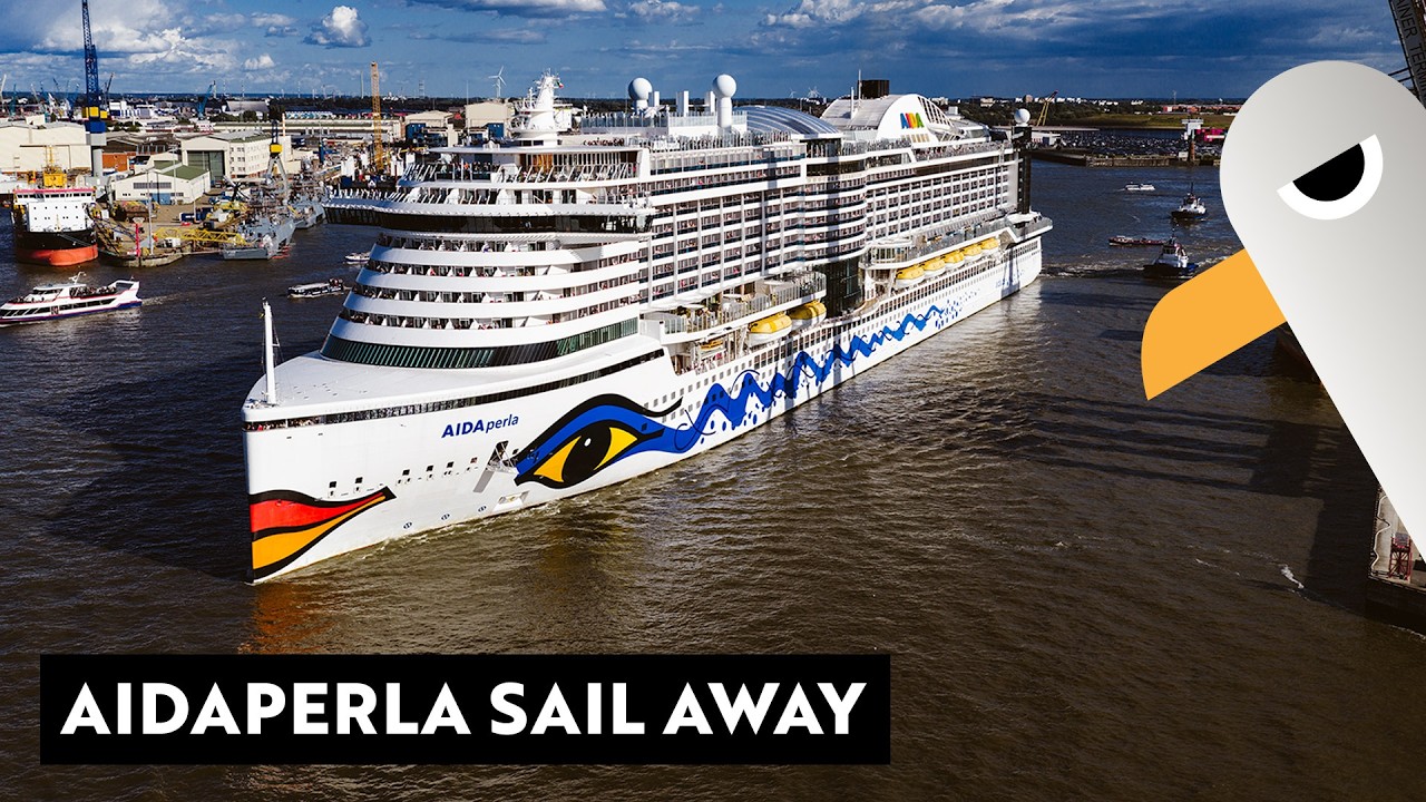 AIDAperla Sail Away aus Hamburg 🔴 LIVE 4K 30.03.2026