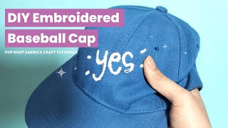 DIY Embroidered Baseball Cap Tutorial