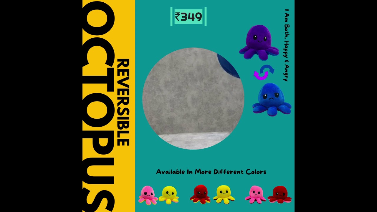 We Present Reversible Octopus Plush Soft Toy