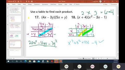 Metallist Math: Algebra 1 Savvas Easy Bridge Chapter 7 Review: Polynomials & Factoring - PART 1 of 4