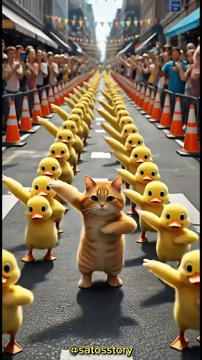 GEMOY!!! Kucing dan bebek lucu joget disaksikan banyak penonton! #kucingjoget