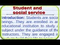 Essay on social service and student  students and social service essay