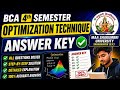 BCA 4th Semester Optimization Technique Answer Key | Maa Shakumbri University Saharanpur