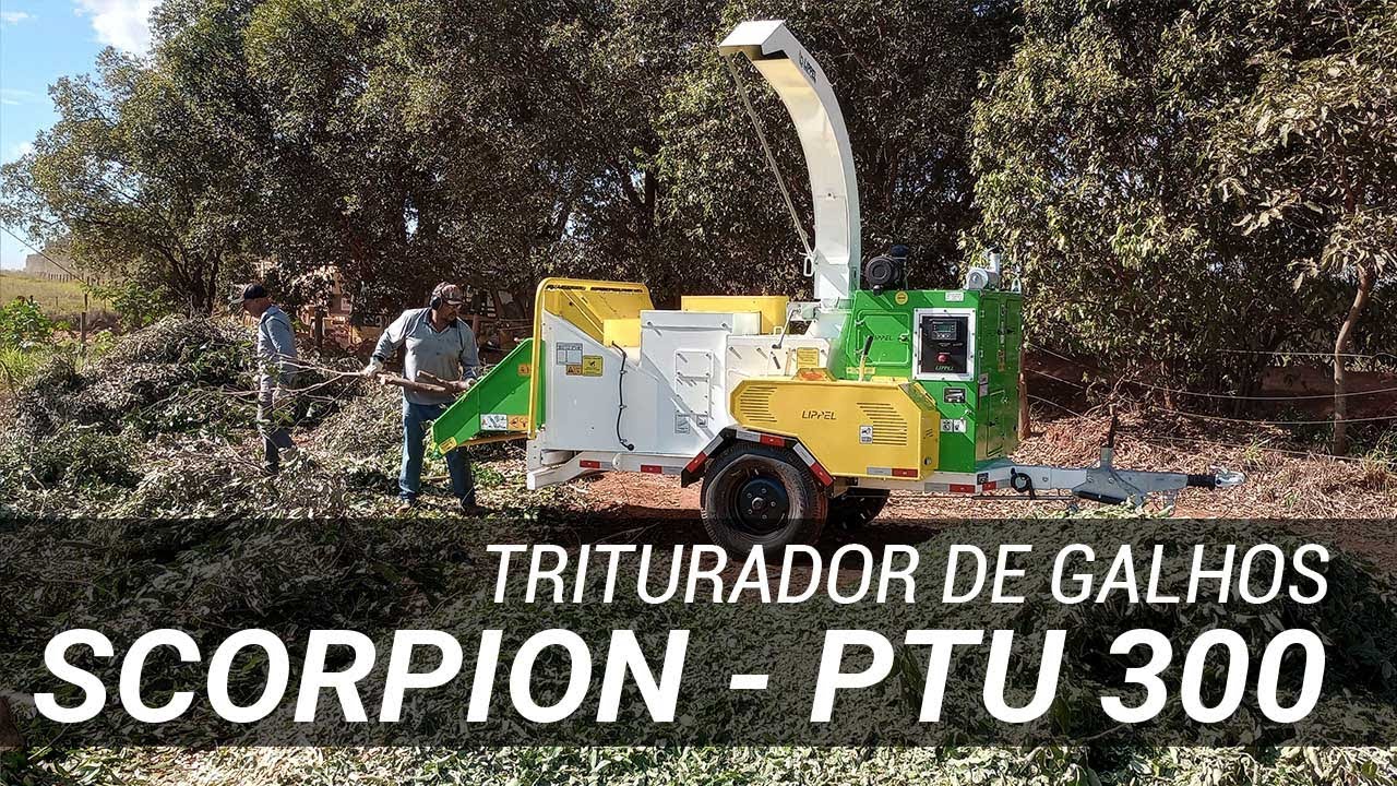 Triturador de Galhos / Picador de troncos - SCORPION PTU 300 - YouTube