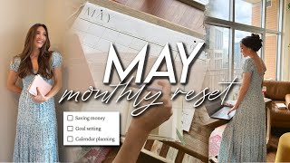 MAY MONTHLY RESET | goal setting, how we’re saving money this month, planning in notion, &amp; prepping!