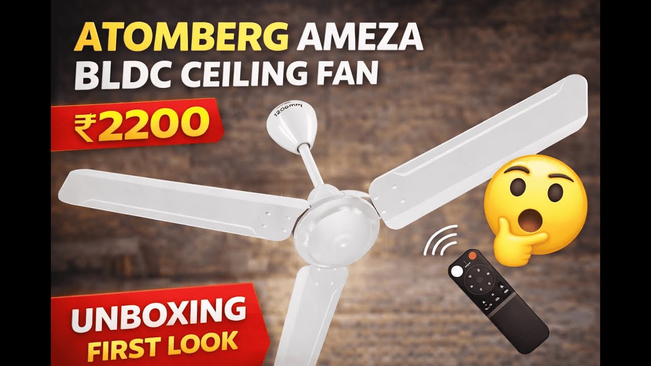 Atomberg Ameza BLDC Ceiling Fan Unboxing | 1200mm | Gloss White | First Look