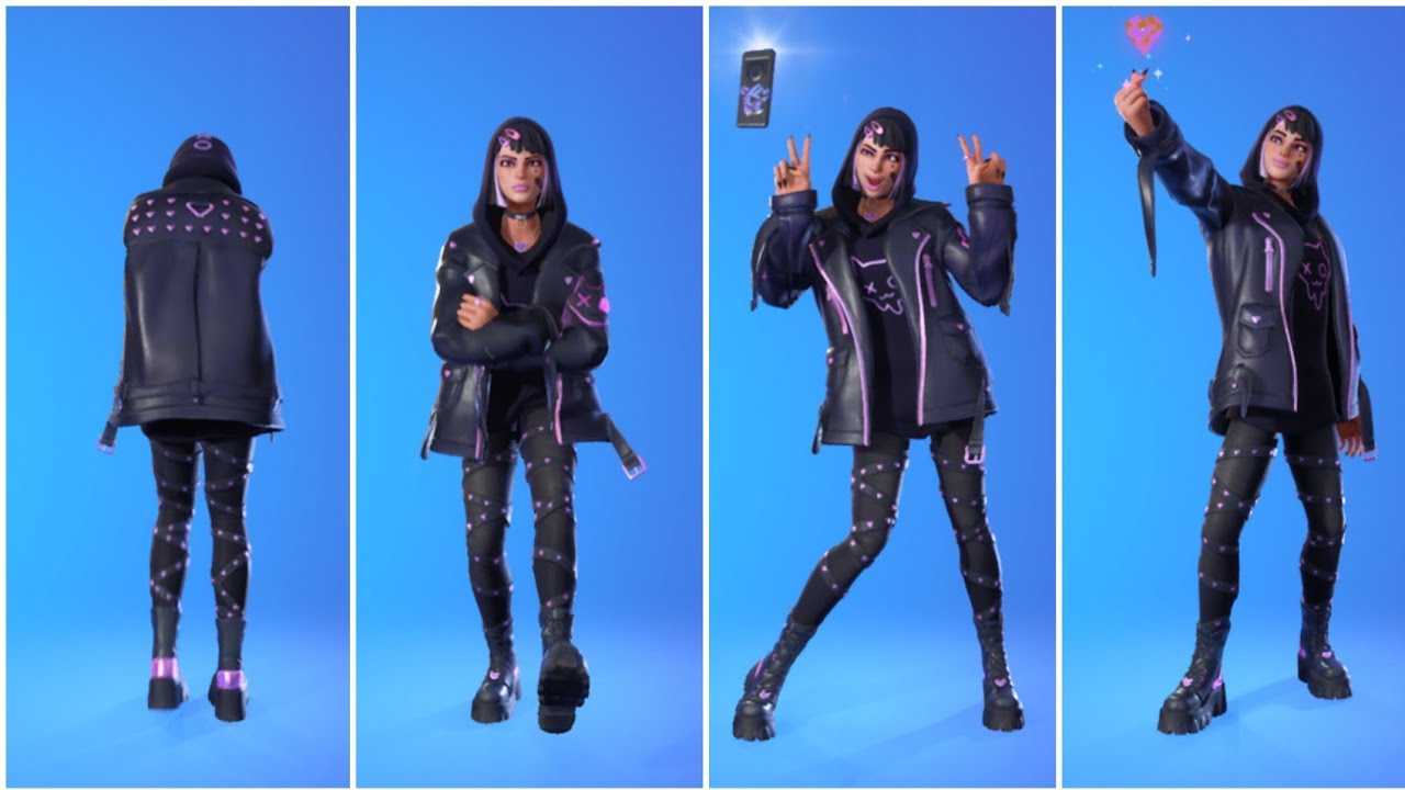 Презентация скинов Fortnite Halley с танцами и эмоциями из серии Icon|Набор лучших друзей Fortnite