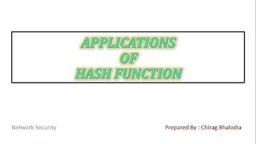 Applications of Hash Function | Purpose of Hash Function | Real Time Application of Hash Function