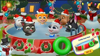 🌈😻🎄🌊Christmas Bubble shower😻🌊🎄Candy Cane Pool Unlocked🌊😻Talking Tom Friends Christmas🎄🌊😻🌈 screenshot 5