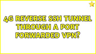 4G Reverse SSH tunnel through a port forwarded VPN