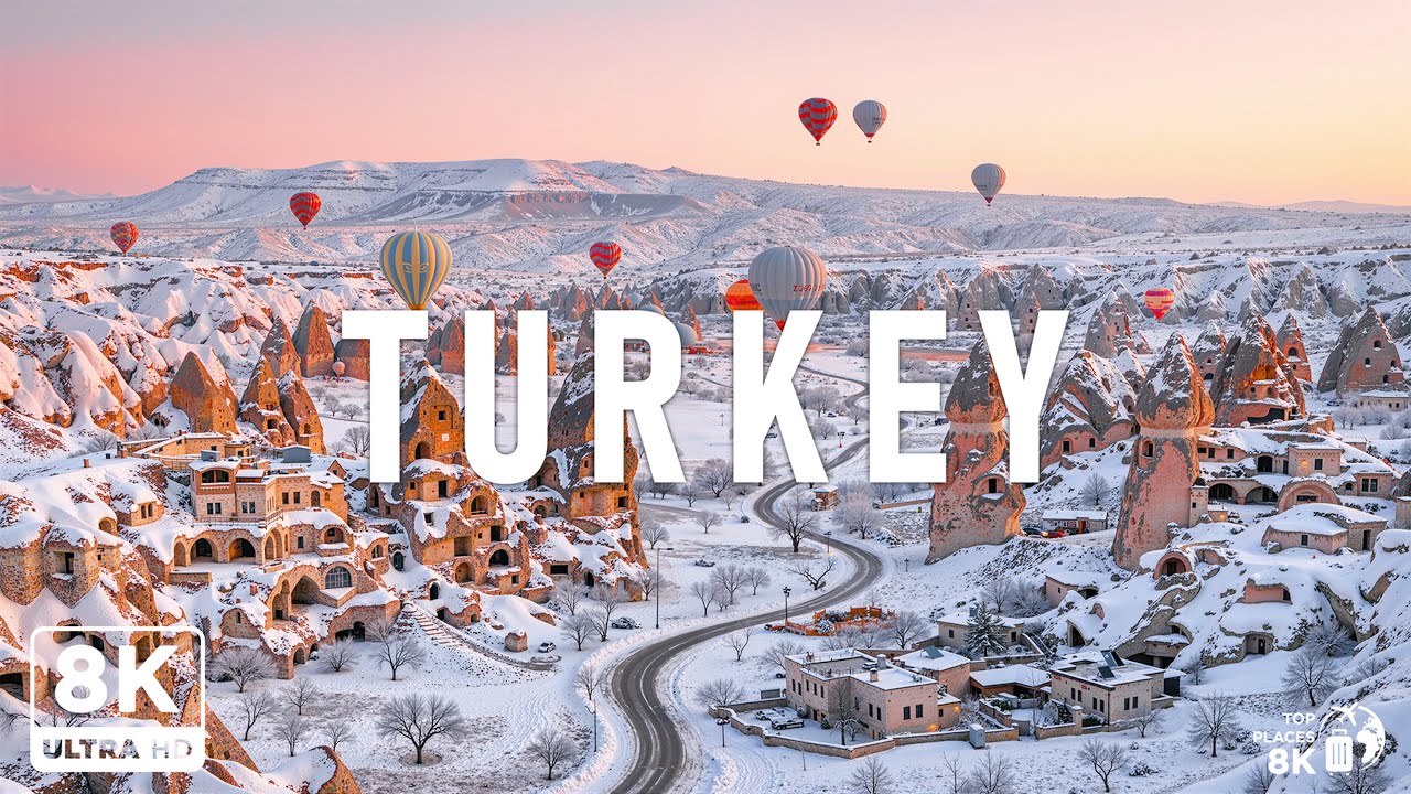 Turkey Winter 8K UHD ❄️ Cappadocia Snow, Historic Towns