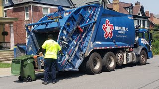 Republic Services Mack LR Mcneilus Rear Loader Garbage Truck on Recycle 