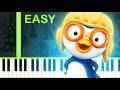 Pororo The Little Penguin Theme Song EASY Piano Tutorial 