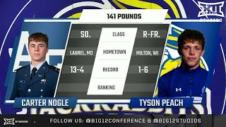 Carter Nogle Vs. Tyson Peach 141Lbs Full Match 2025-26 Big 12 Wrestling