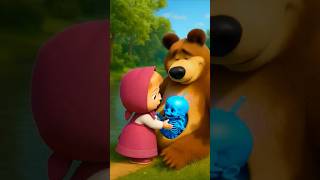 There was a small child hiding in the bear stomach #masha #cartoon #shorts
