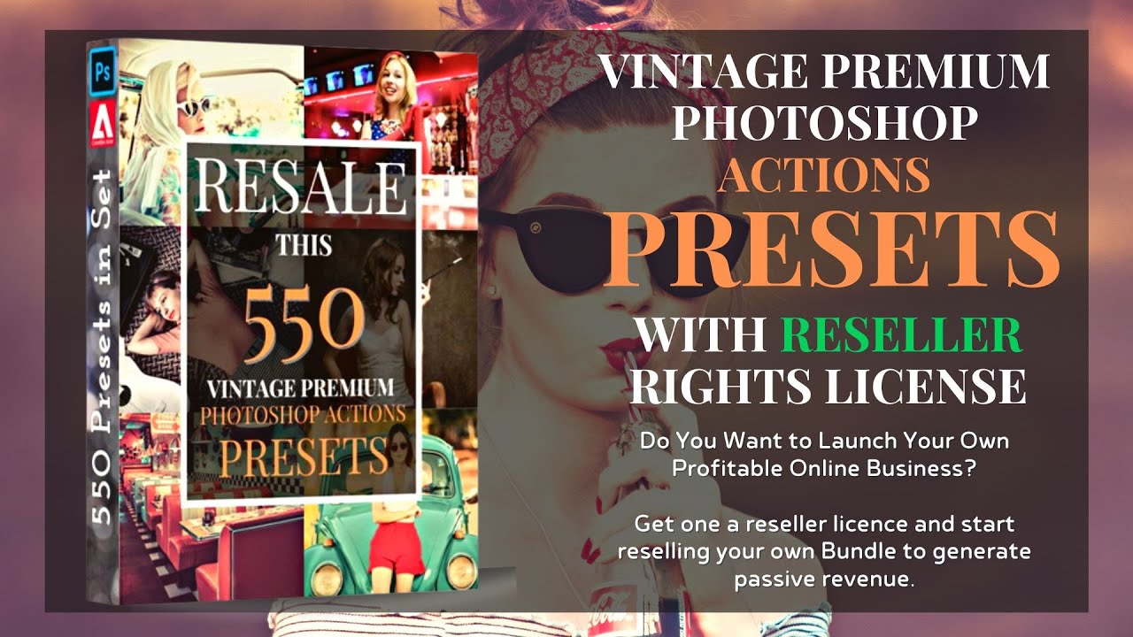 550 Plr Vintage Photoshop Actions and ACR Presets Bundle for Resale or personal use, Actions presets