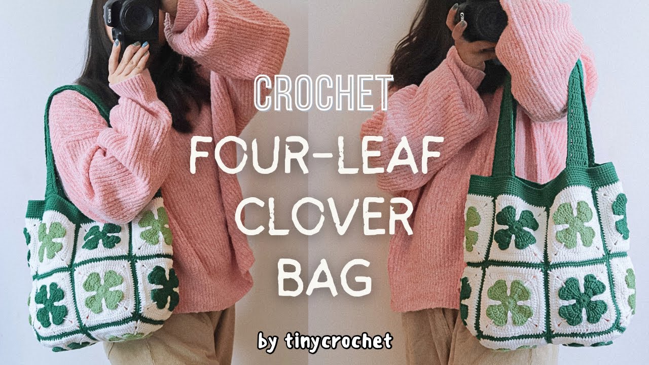 How to Crochet a Four-Leaf Clover Bag 🍀 | Granny Square Bag Tutorial | tinycrochet