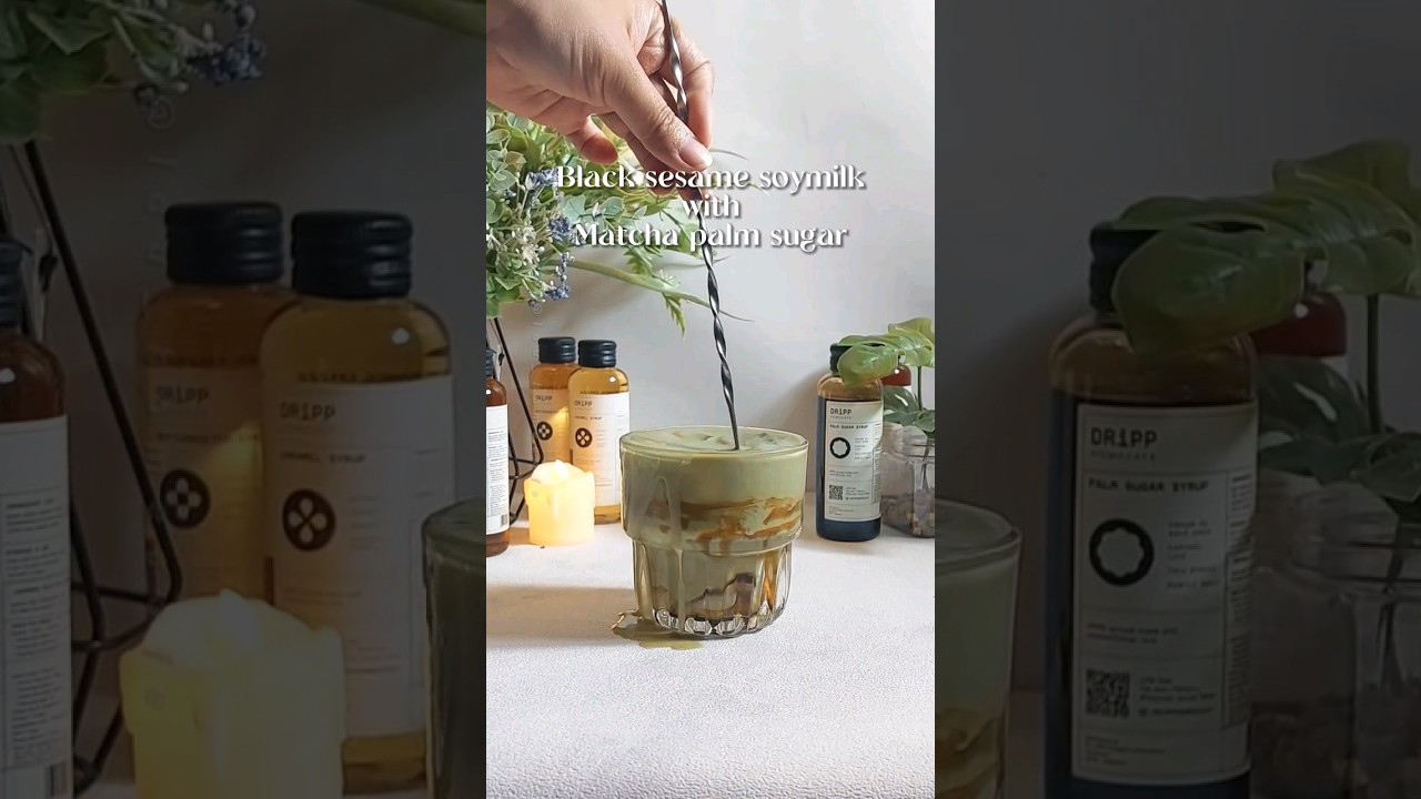 Homecafe ideas | recipe | Black sesame + matcha palm sugar