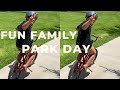 Dad takes the kids to the park