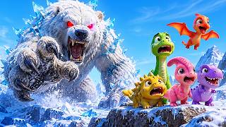 Run! Dinos! Run! 😱 The Polar Bear Monster Attack! 🐻‍❄️ DinoKids