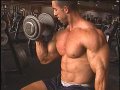 Bodybuilder Chris Dodson trains biceps