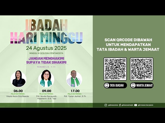 (Live) IBADAH HARI MINGGU - GPIB Menara Iman, 24 Agustus 2025 17.00 WIB
