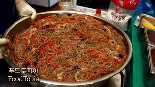 광장시장 잡채 만들기 japchae making mix all together 비비고 비비기 here we go